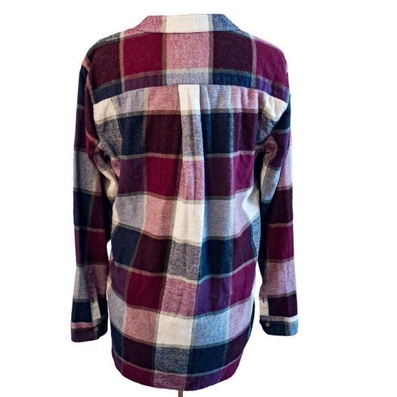 Plaid Button-Up Tunic Top - Picture 3 of 4